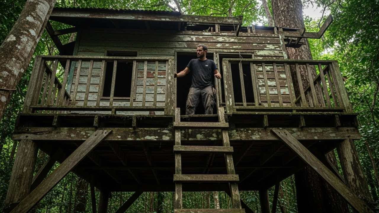 ASMR Abandoned Treehouse Restoration 🌿 Full Rebuild to Peaceful Jungle Hideout (AI Concept)