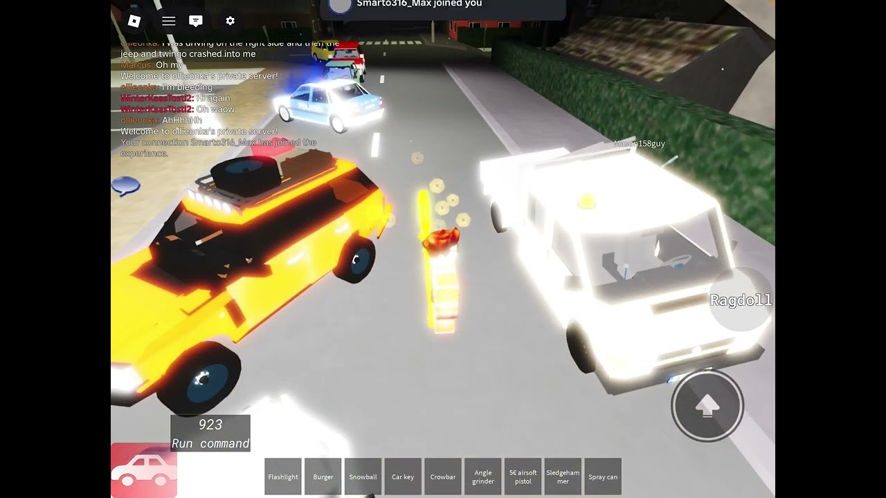 Ccv3 news report* big car crash in the housing estate!