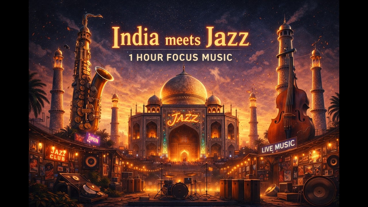 India Meets Jazz — Indian Jazz Fusion (Sitar × Sax) | 1 Hour Deep Focus