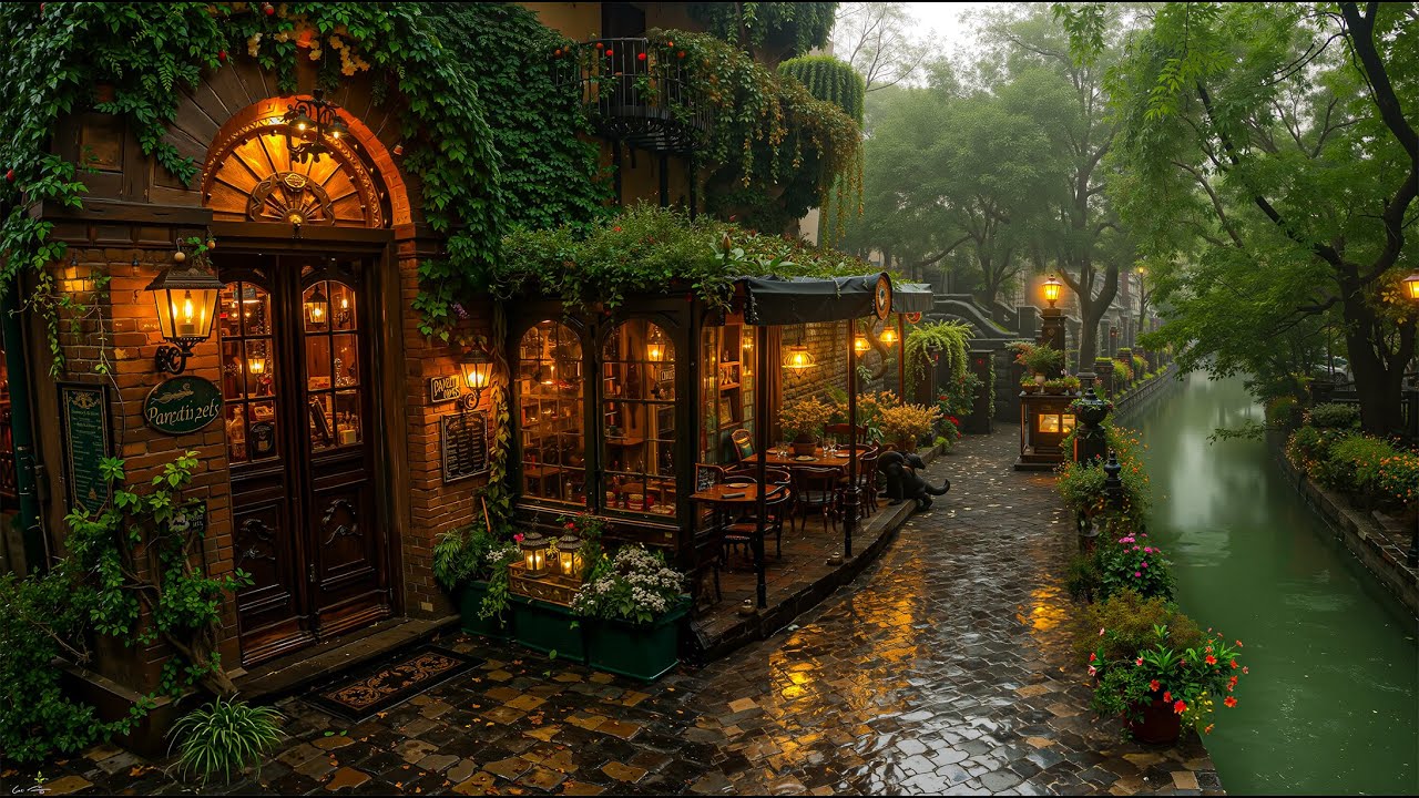 Smooth Jazz for Relaxation Time | Canalside Coffee Shop Ambience & September Jazz Melodies for Calm