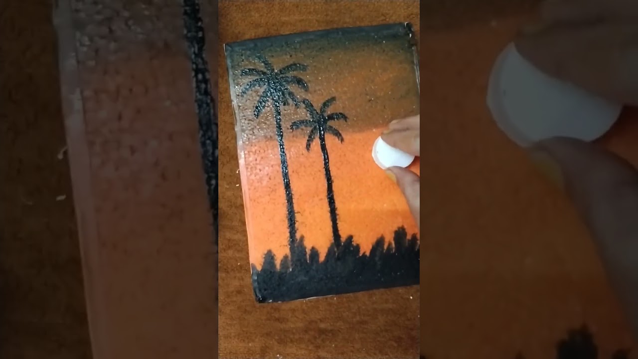 easy nature painting on thermocol  board #natureart #shorts #youtubeshorts #madhusmitaartandcraft