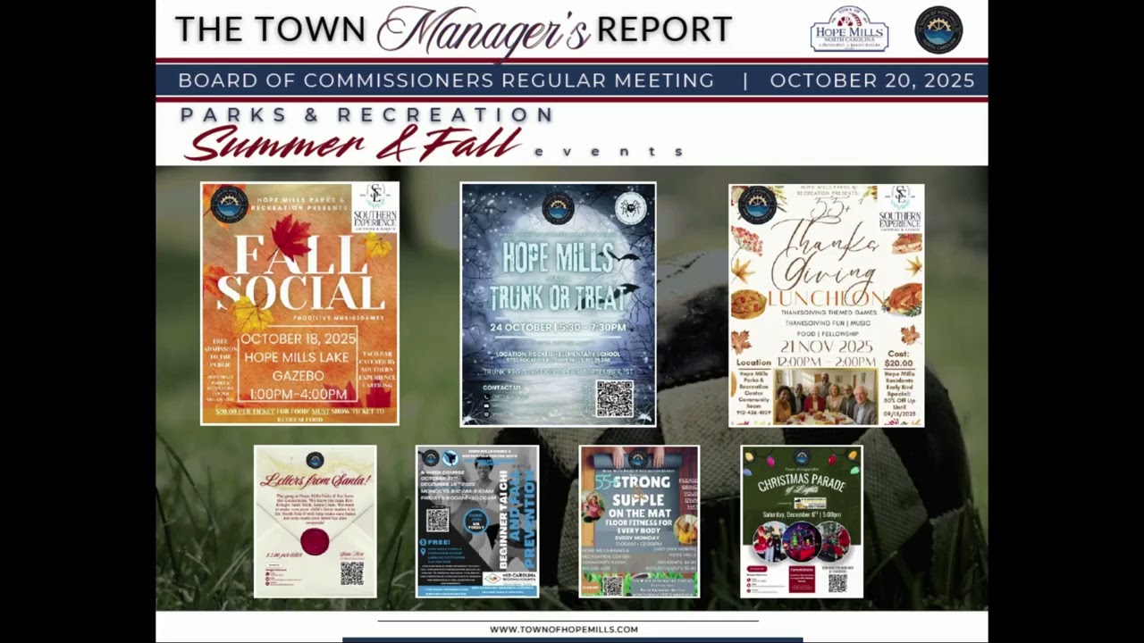 Hope Mills Board of Commissioners Regular Meeting- October 20, 2025