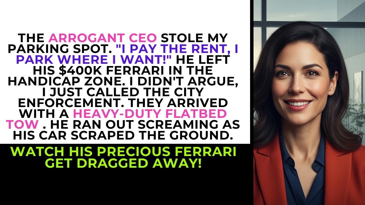 Arrogant CEO Parked in My Handicap Spot    Watch His Ferrari Get Towed