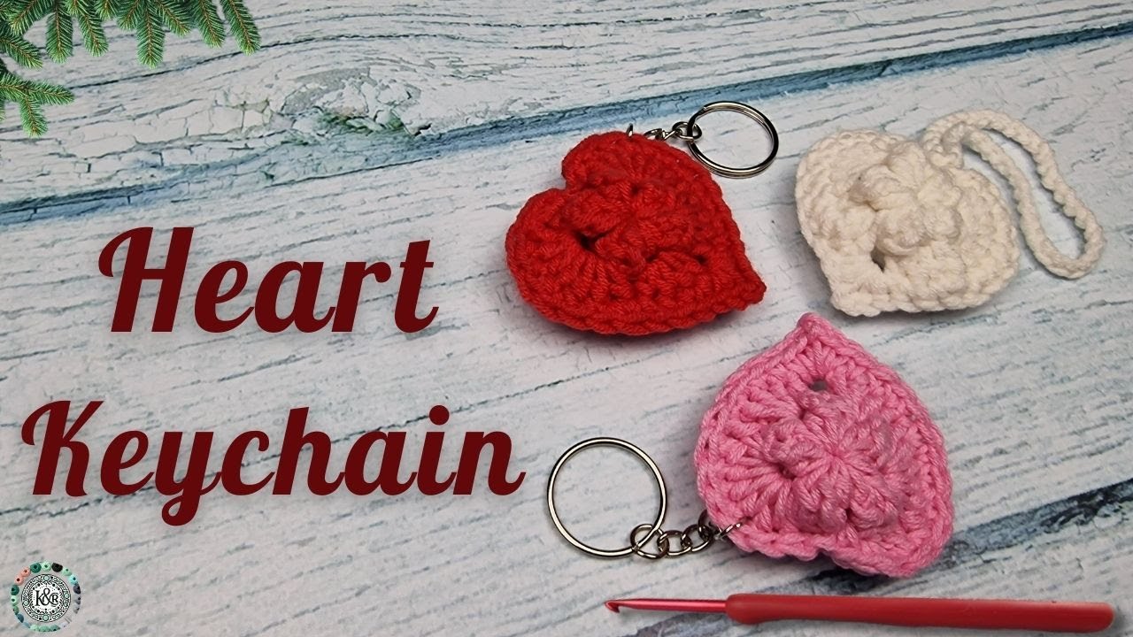 Crochet 3D Heart Keychain | Easy Valentine Crochet Bag Charm