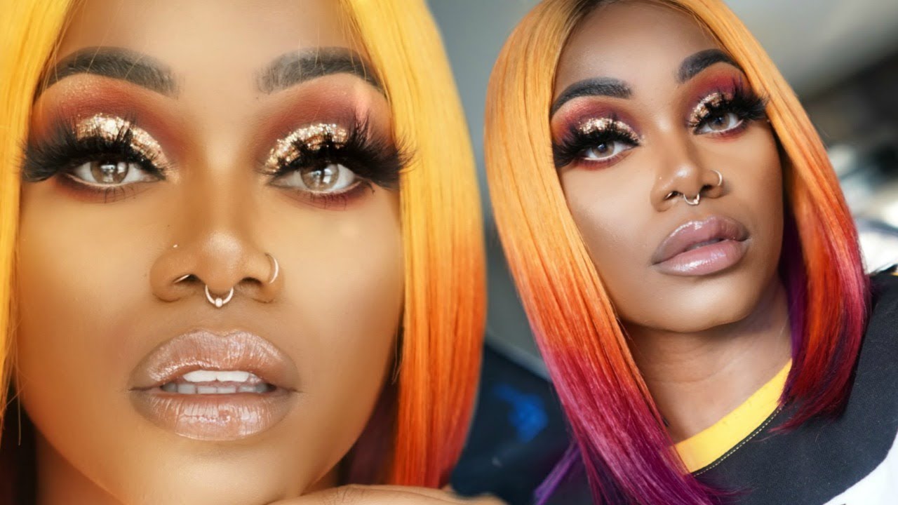 Makeup & Hair GRWM | Gold Glitter Makeup Look | #FALL2018 Bob Cut