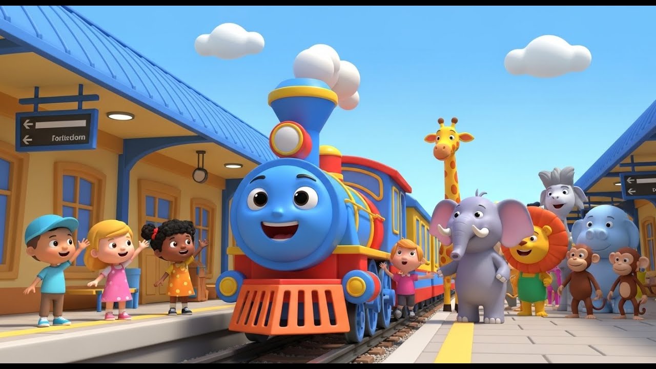Kids Travel with Animals | Train & Plane Fun Song | Preschool Sing Along