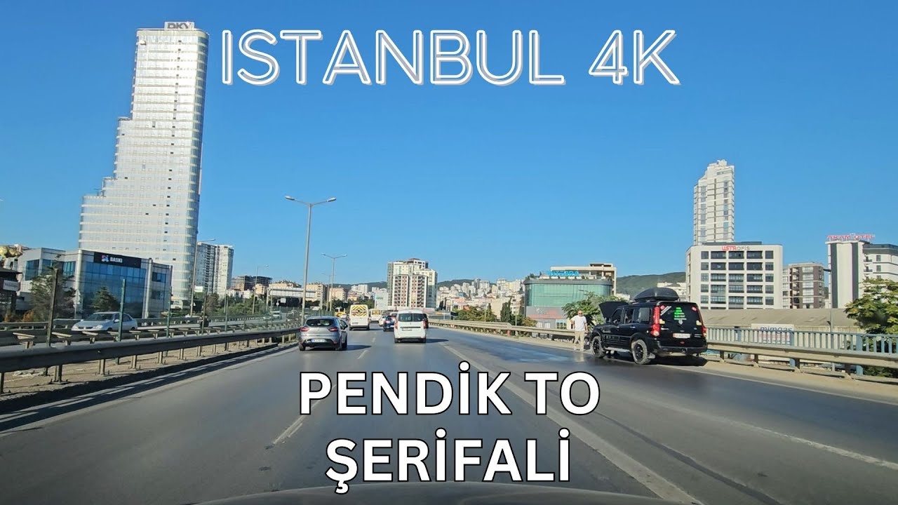 Istanbul 4K Drive from Pendik to Şerifali Ümraniye - Highway Drive and Sightseeing Video