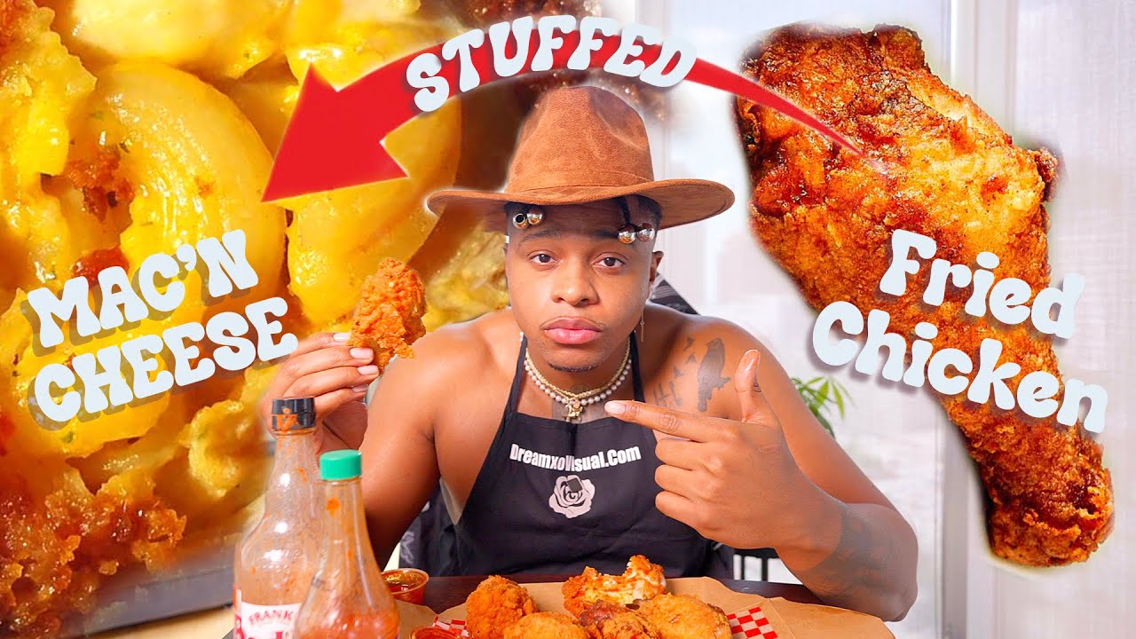 STUFFED MAC'N Cheese FRIED Chicken | Lets Try It!!
