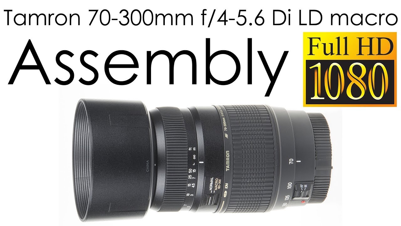 Tamron 70-300mm f/4-5.6 Di LD macro lens assembly after replacing the aperture flex cable