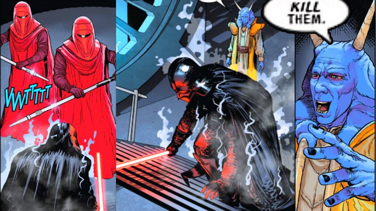 MAS AMEDDA ELECTROCUTES DARTH VADER WITH ROYAL GUARDS(CANON) - Star Wars Comics Explained