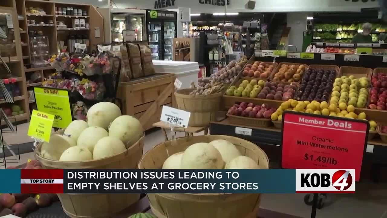 Distribution issues lead to empty shelves at grocery stores