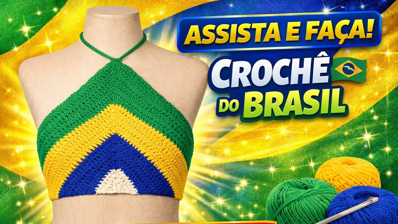 Bandana de Crochê que vira Cropped | top frente única do Brasil | Moda Crochê 2 em 1