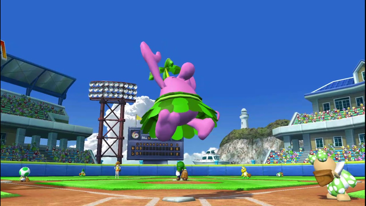 Mario Super Sluggers : Mario Fire Balls vs Luigi Knights
