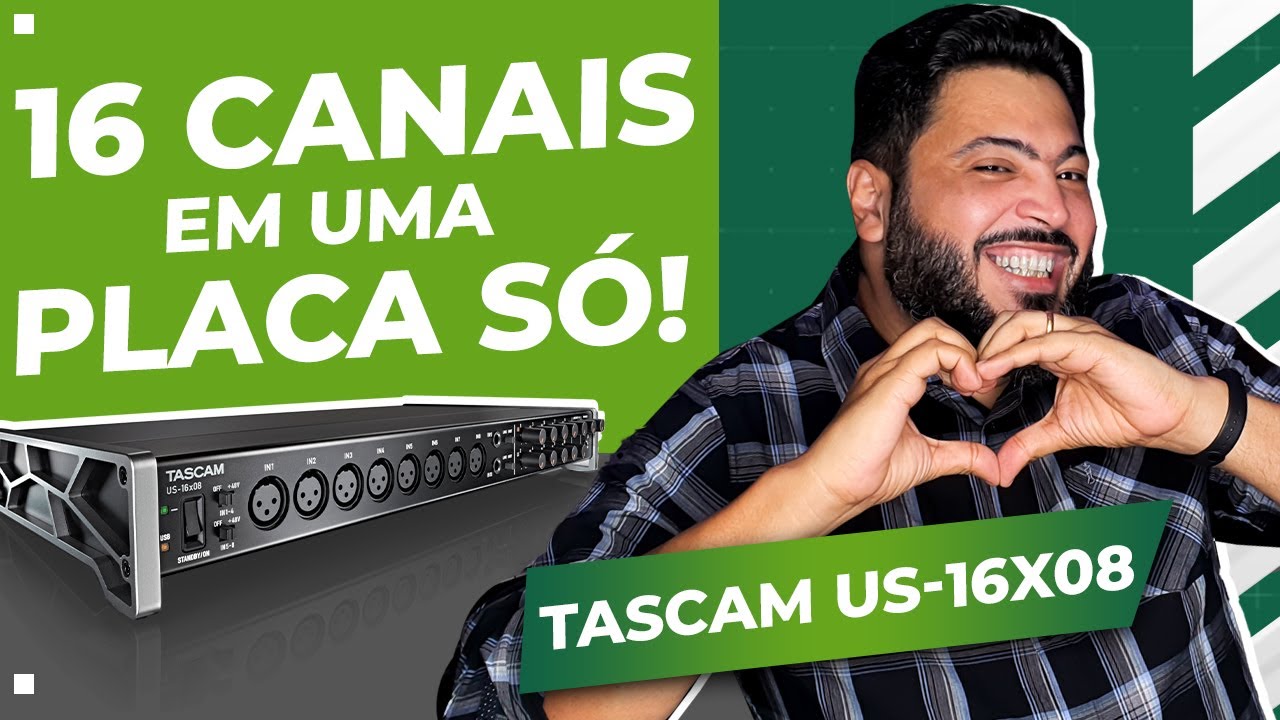 A melhor placa custo-benefício que eu já testei || Tascam US 16X08 || Review Completo