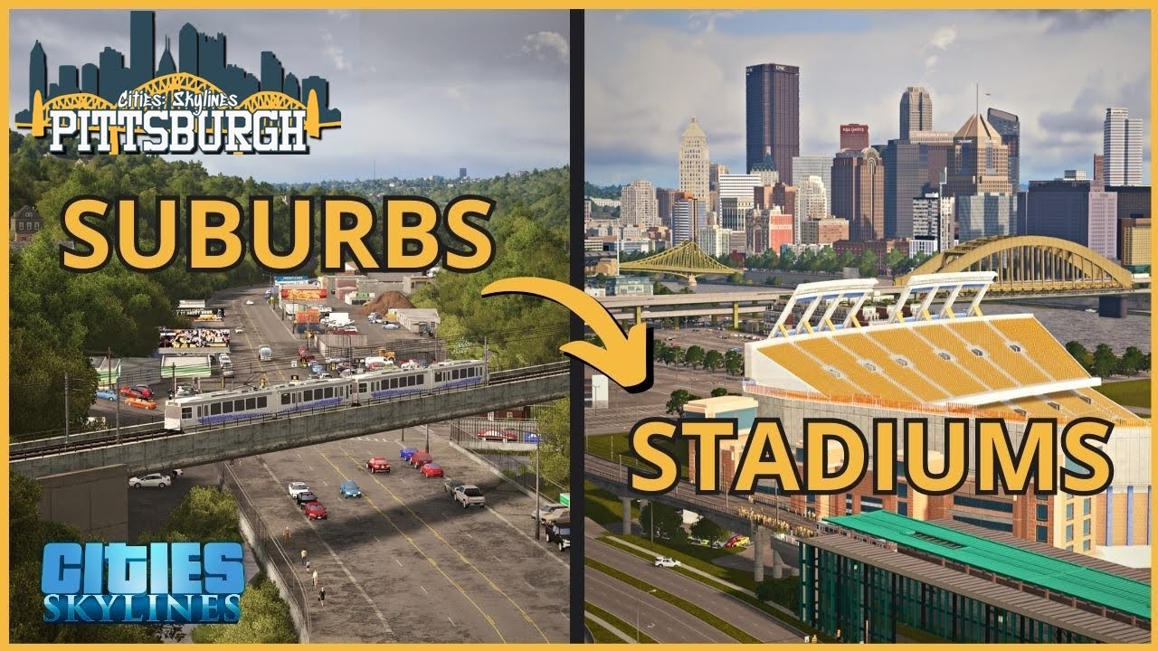 Ultimate Tram City Tour of Cities Skylines Pittsburgh 1:1