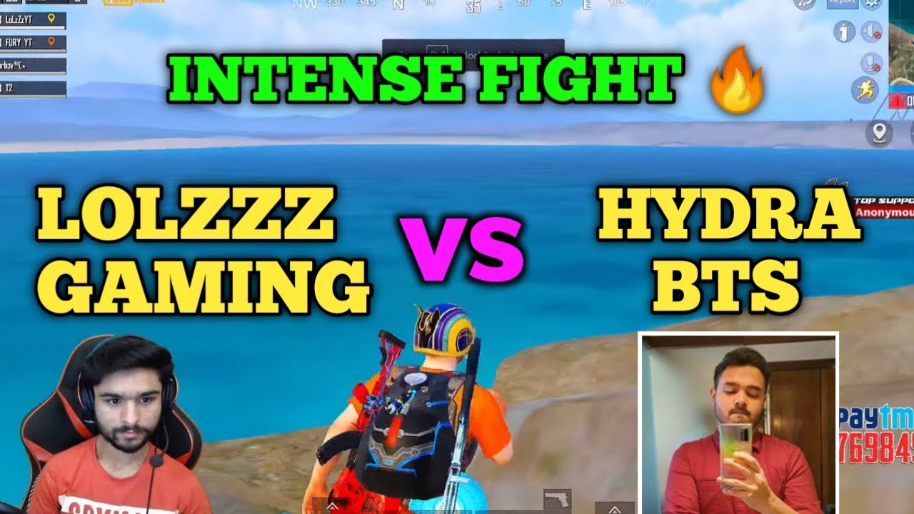 Lolzzz gaming vs Hydra bts full intense fight in lsr elite custom | Bi lolzzz 🔥 | Pubg emulator