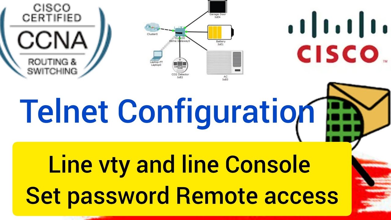 How to Configure Telnet Concept on Router | Line vty & Line consol password Cisco packet tracer