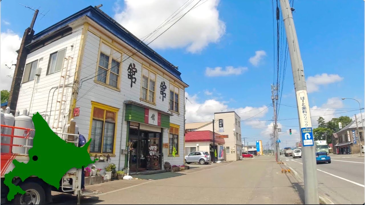 4K Walk Japan　浦臼町の商店街を散歩　2021年6月