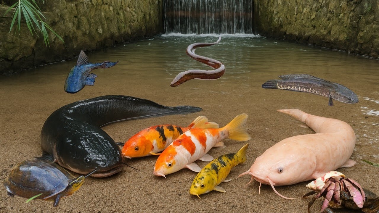 Seru..Menangkap Ikan Lele Besar Di Sungai Kecil,Ikan Koi,Ikan Gabus,Ikan Betok,Belut,Ikan Cupang