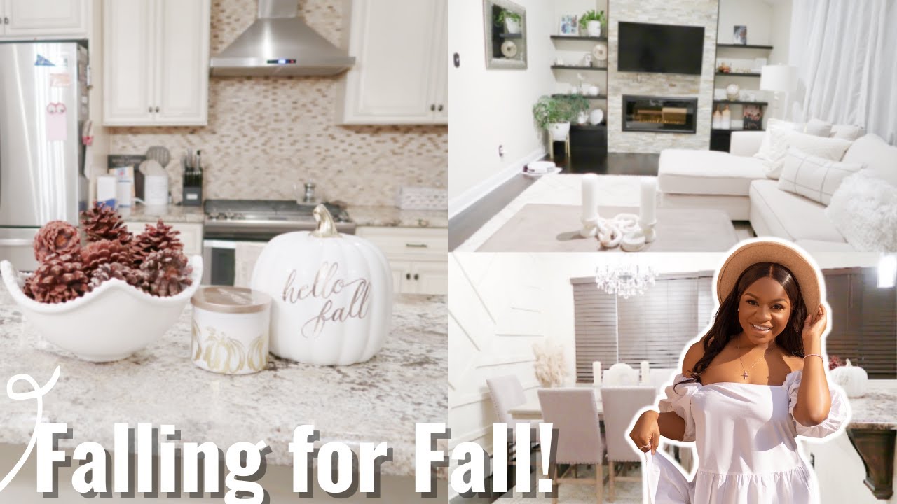 Neutral Fall Decorate With Me 2021 | Living Room, Kitchen, Dining Room Tour *New* House