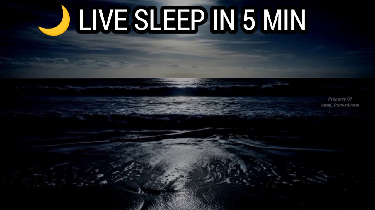🔴 LIVE Ocean Night 🌊 | Fall Asleep in 5 Minutes | No Music