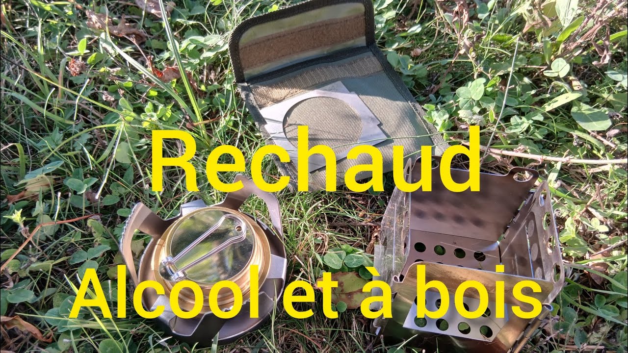 Porte bagage vélo, réchaud alcool et bois 