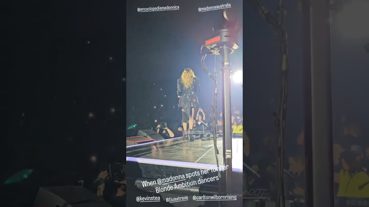 Мадонна замечает своих танцоров BLONDON AMBITION и поет, ВЫЗЫВАЯ ПЕРЕПОЛОХ с ними/для них!