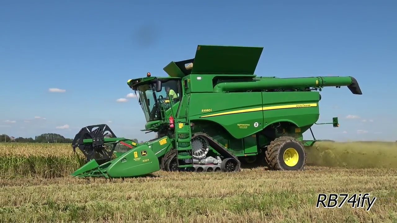 2017 RICE HARVEST - JOHN DEERE S680i on CAMSO Rubber Tracks