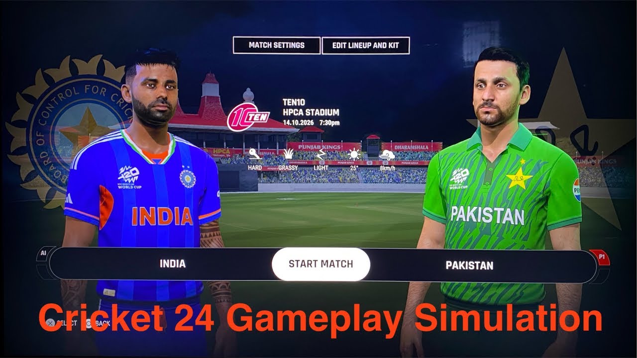 Can India Win In T-10 Thriller Match Against Pakistan | Cricket 24 Gameplay Simulation