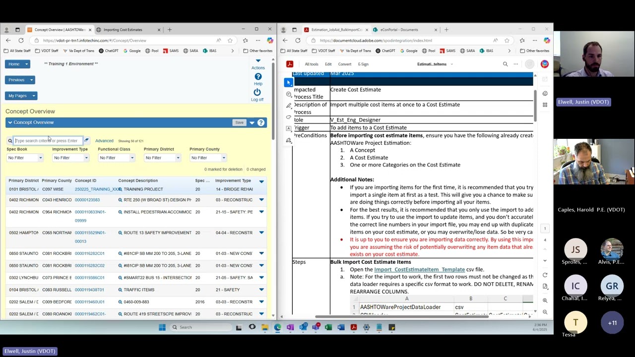 AWP Estimation - Bulk Import Cost Estimate Items Training and Q&A (June 5th, 2025)