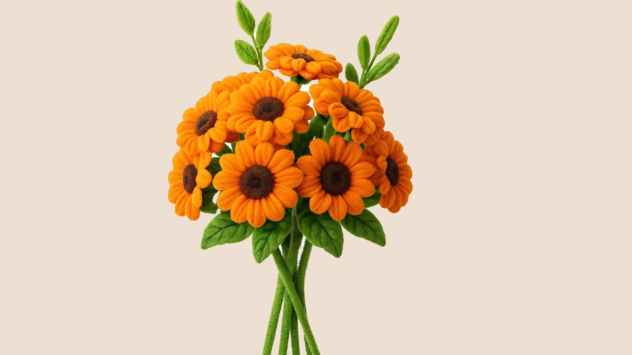 DIY Pipe Cleaner Sunflower Bouquet 🌻  #crafttok #diyflowers #pipecleanercrafts  #giftideas