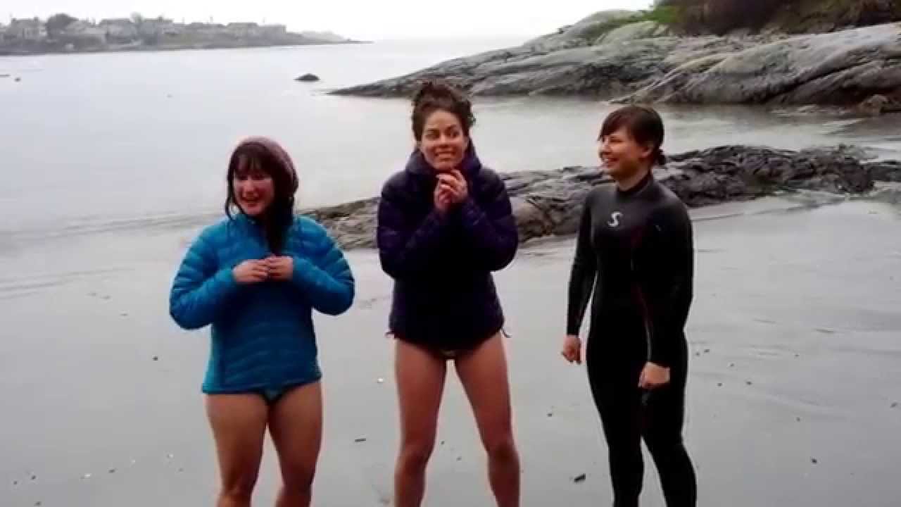 Winter challenge in a wetsuit