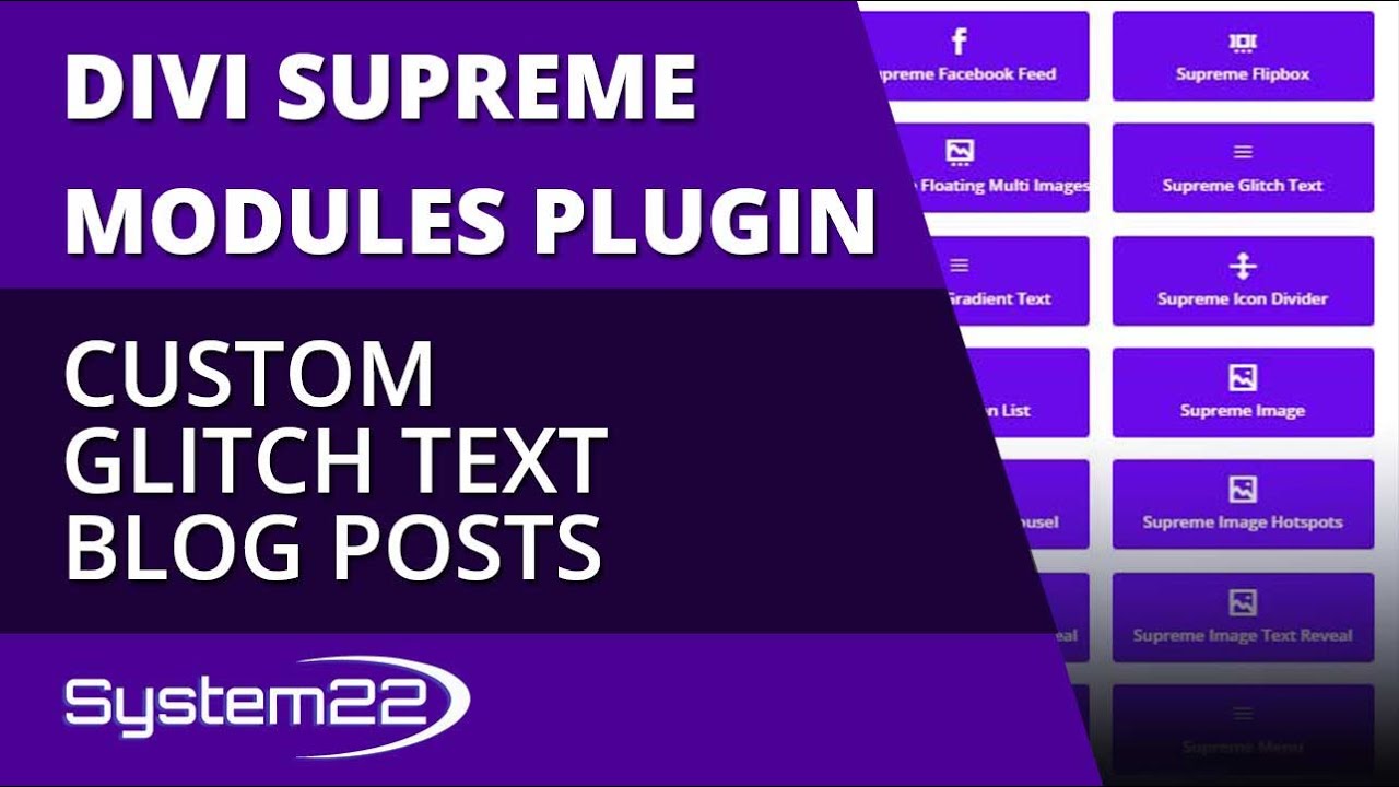 Divi Supreme Modules Custom Glitch Text Blog Posts 👍