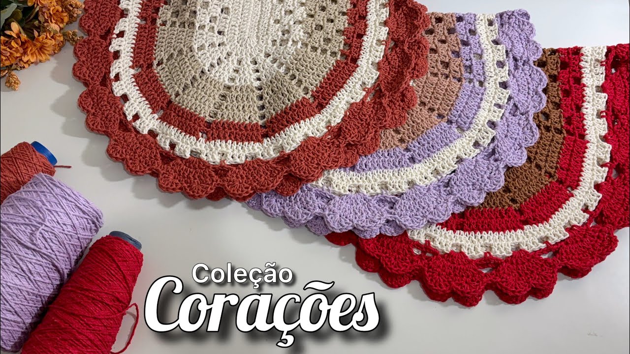 #CrochêNaHoraExtra | Fiz 3 Tapetes com Bico Coração em 7h40 😱🧶
