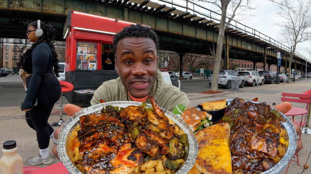 Best Jamaican Oxtail and Jerk Salmon in NYC? | Jamaican Street Food | TST eBike