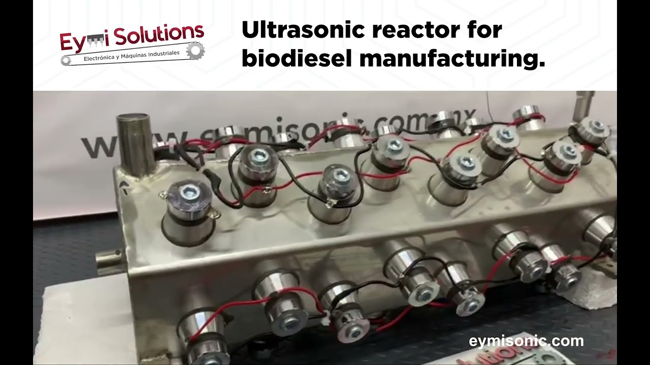 Ultrasonic reactor for biodiesel manufacturing.