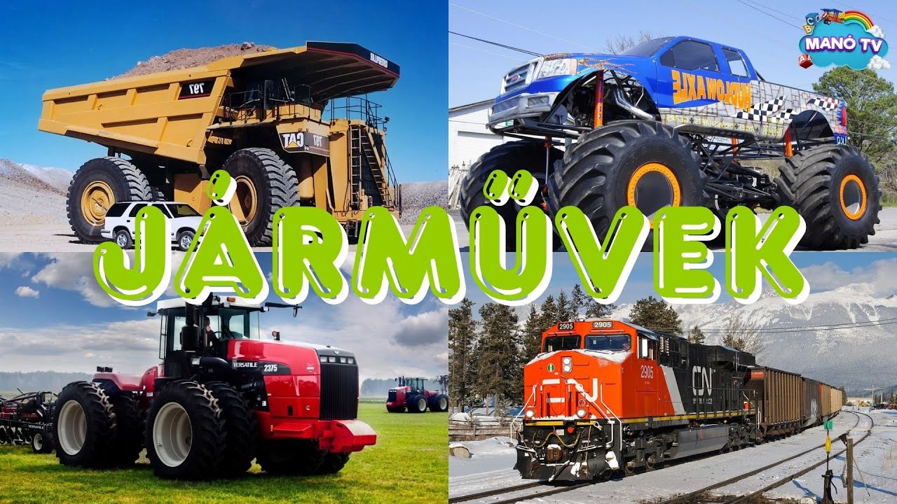 Járművek gyerekeknek - Fedezd fel a világ legnagyobb járműveit! #train #ship #plane #excavator