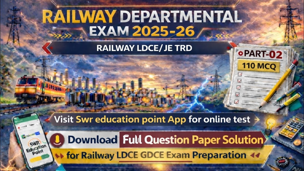 Railway LDCE JE TRD question paper solution/LDCE JE TRD question paper 2026/JE TRD question paper 