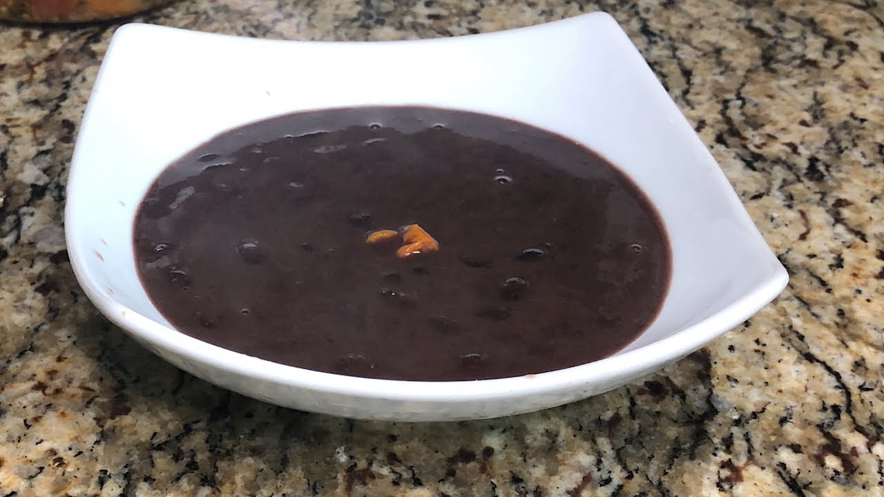 Haitian black bean sauce using canned beans