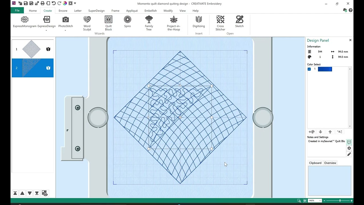 How to use the Creativate Embroidery Software to design custom quilting motifs