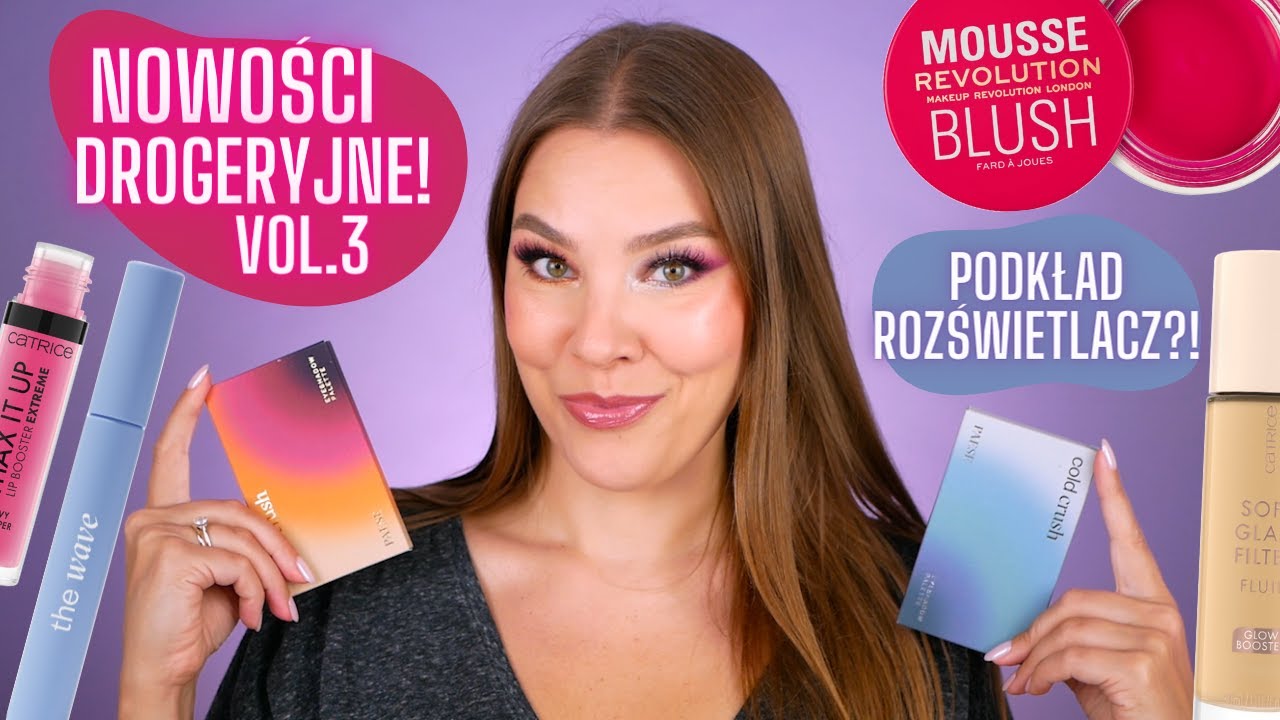 NOWOŚCI DROGERYJNE vol.3! 💜 To PODKŁAD czy ROZŚWIETLACZ?! Idealne PALETKI WYJAZDOWE?! 🤔 PAEASE WOW!