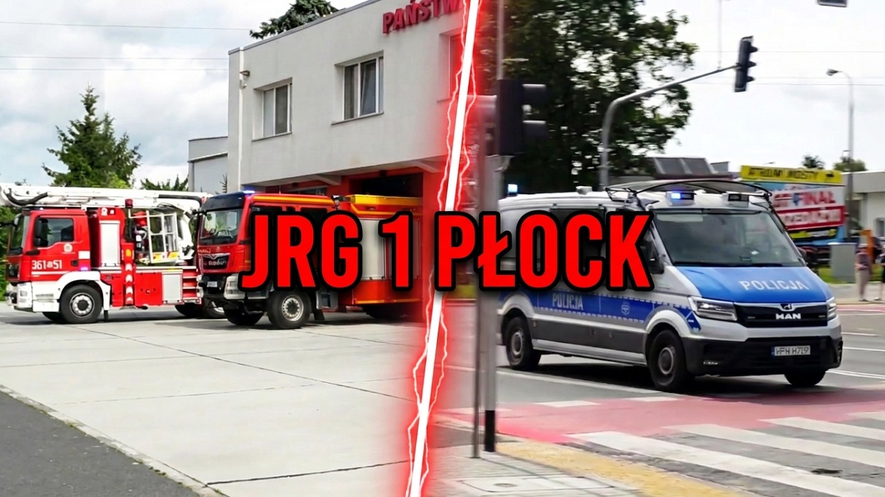 Wyjazd alarmowy 361[M]22, 361[M]25 do pożaru oleju kuchennego, oraz przejazd Policji | JRG 1 Płock