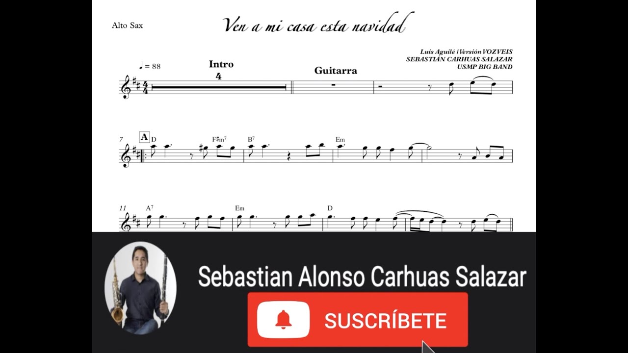 VEN A MI CASA ESTA NAVIDAD - SAXO ALTO - PARTITURA