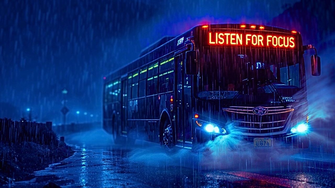 11 часов дождя на окне автобуса 🌧️ Коричневый шум для глубокого сна, учебы и облегчения симптомов С