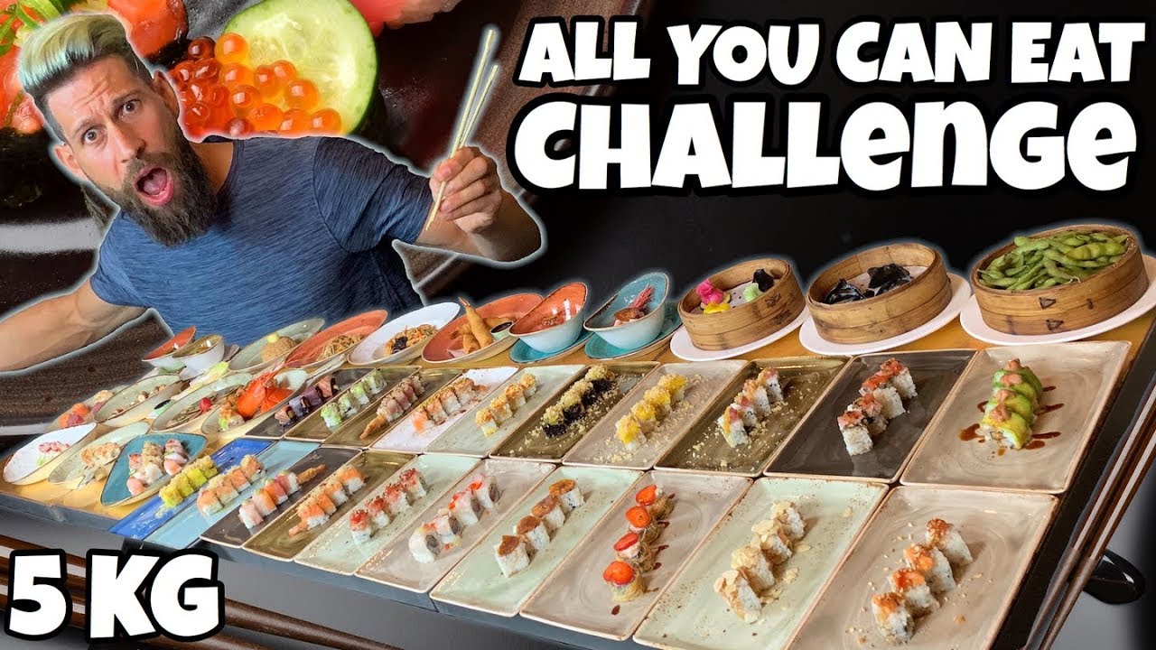 ALL YOU CAN EAT CHALLENGE (5KG DI SUSHI) - Cheat day - MAN VS FOOD