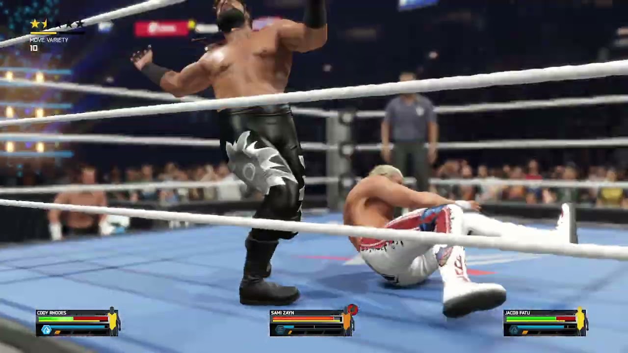 wwe 2k25 cody rhodes vs sami zayn vs jacob fatu