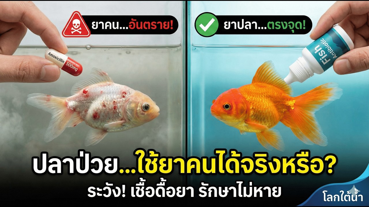 อะม็อกซีซิลิน (Amoxicillin) ยาคนใช้รักษาปลาได้จริงไหม? ข้อควรระวังที่คนเลี้ยงปลาต้องรู้!