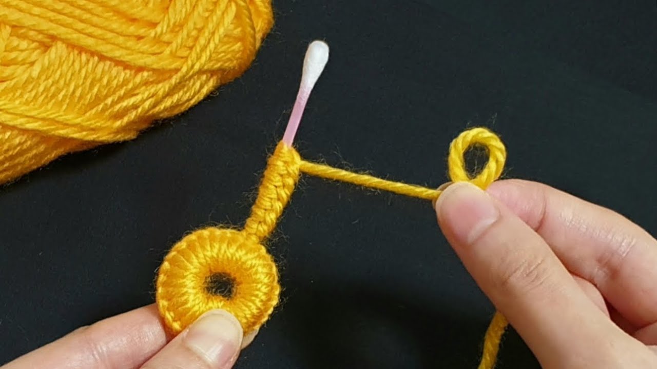 Amazing Woolen Flower Ideas with Cotton buds - Hand Embroidery Design - Sewing Hack - Easy Trick