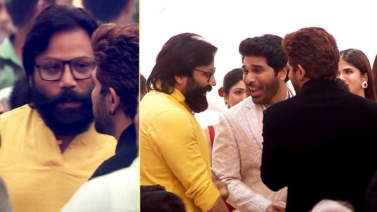 Sandeep Reddy Vanga Fun Moments with Allu Arjun at Allu Sirish & Nayanika Pre-Wedding Reception