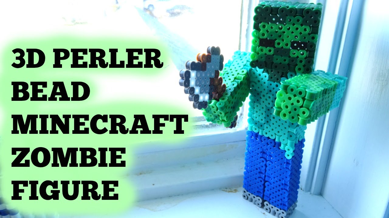 3D Perler Bead Minecraft Zombie Figure (FULL TUTORIAL)